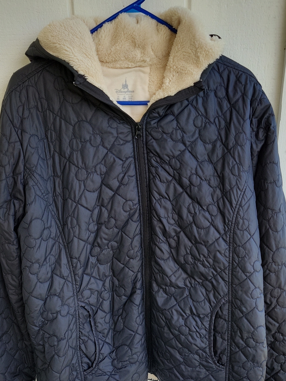Disney Quilted Hooded Puffer Jacket in Black